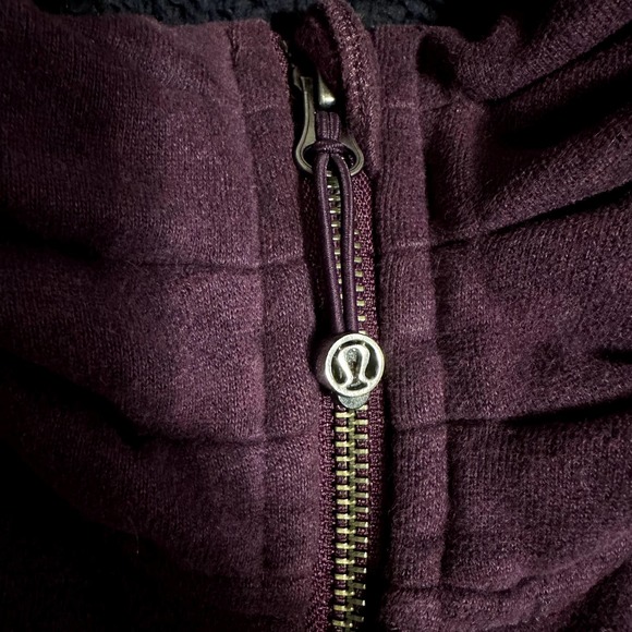 LULULEMON SCUBA HOODIE FULL ZIP UP PURPLE FLEECE LINED JACKET SZ 8 - Picture 4 of 8